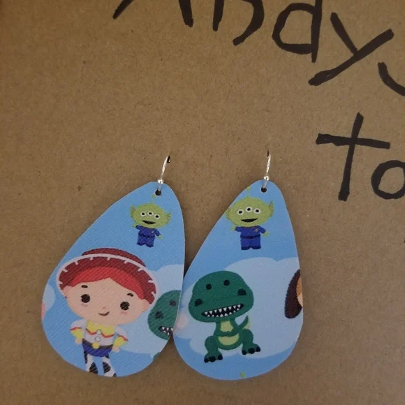 HANDMADE Printed vintage Toy earrings!! - Picture 4 of 8